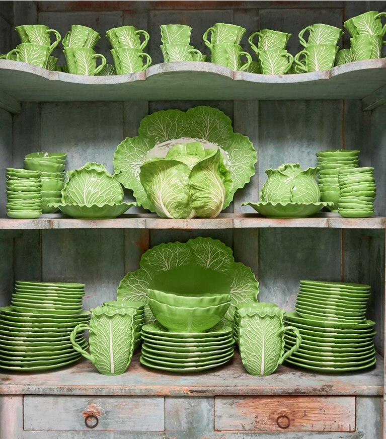 Tory Burch diseñador artículos de mesa & cristalería Tazón para sopa de vajilla con borde ondulado, set de 4 en Green editorial
