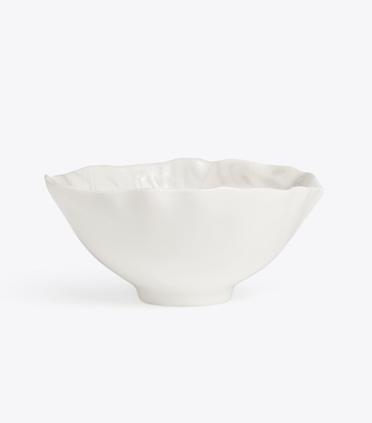 Tory Burch diseñador artículos de mesa & cristalería Tazón para sopa de vajilla con borde ondulado, set de 4 en White frente