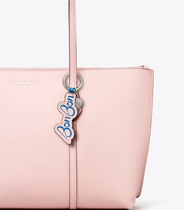 Tory Burch designer bag charms & key rings TB x BonBon Bag Charm in BonBon Pink front