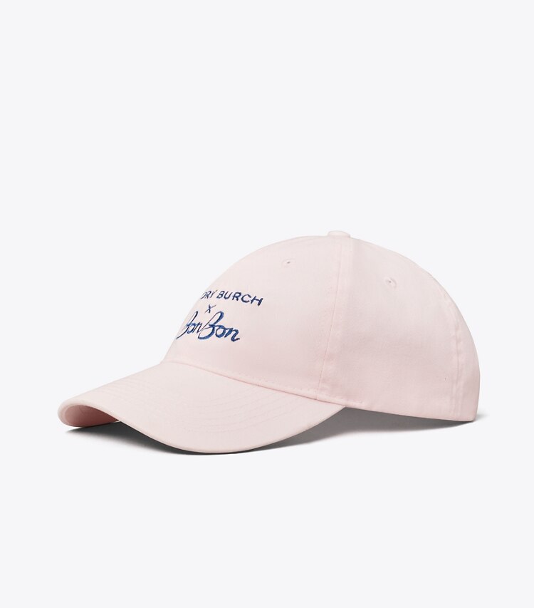 Tory Burch designer hats TB x BonBon Baseball Cap in BonBon Pink angle