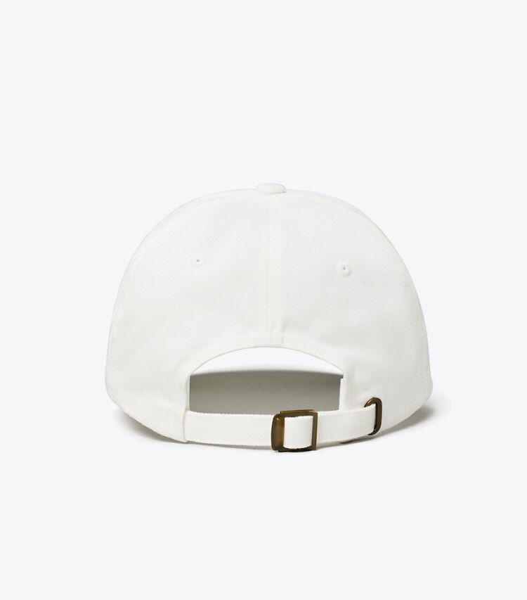 Tory Burch designer hats TB x BonBon Baseball Cap in White back