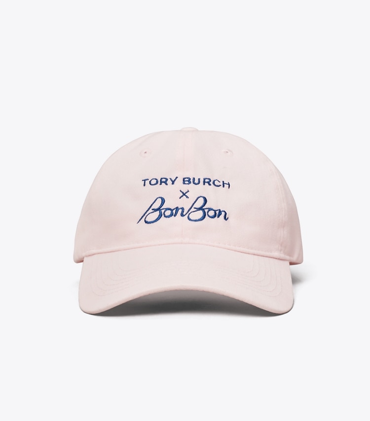 Tory Burch designer hats TB x BonBon Baseball Cap in BonBon Pink front