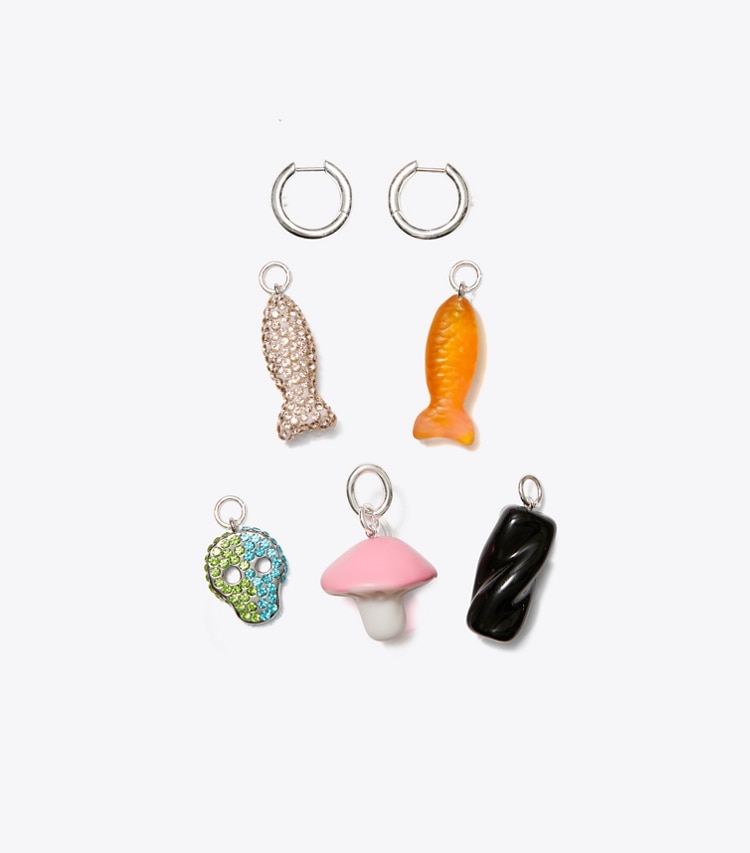 Tory Burch designer earrings TB x BonBon Candy Charm Earring in Multi front