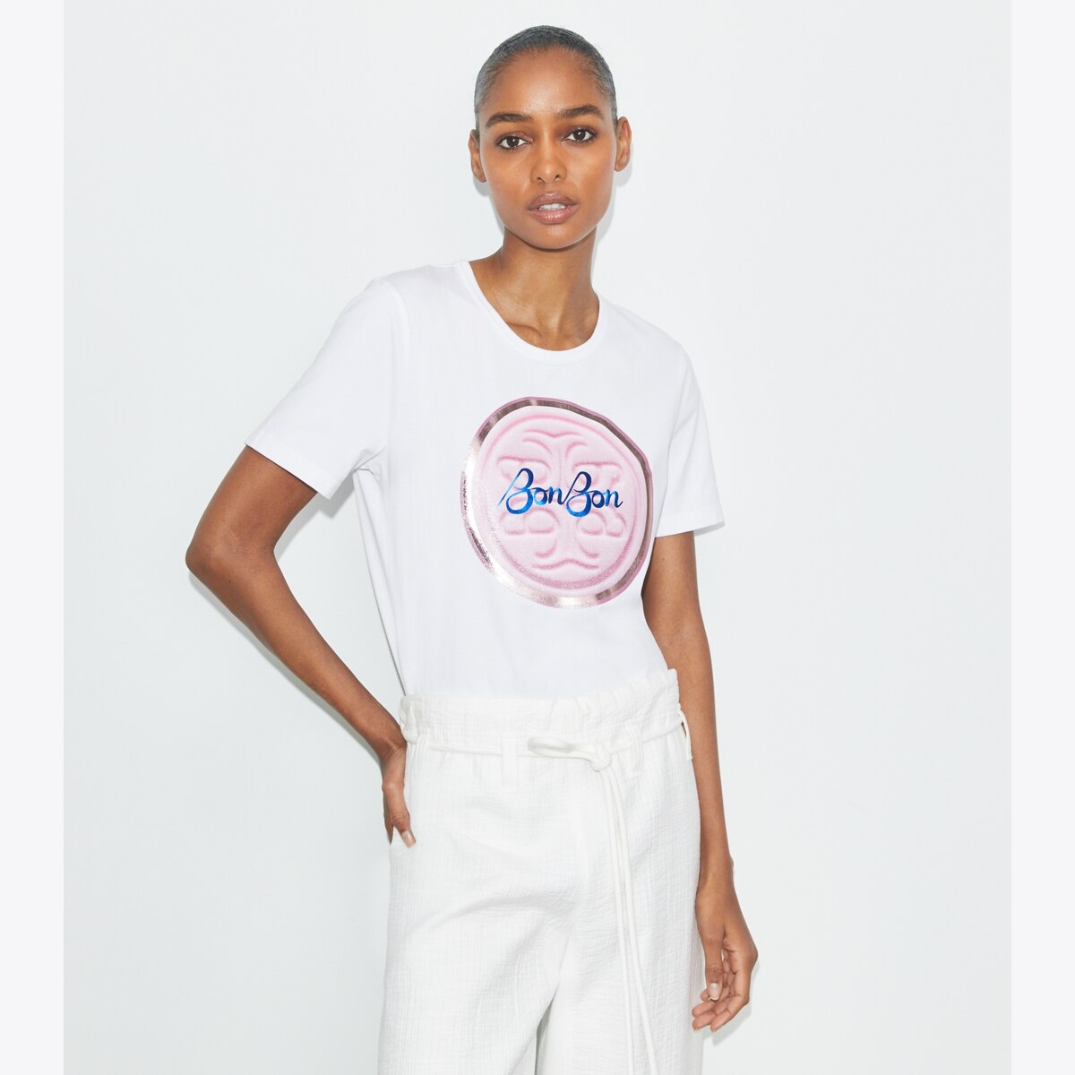 Tory Burch★TB X BONBON CANDY LOGO T-SHIRT TB x BonBon Candy Logo T-Shirt: Women's Clothing | Tops