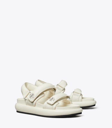 Tory Burch designer sandals TB x BonBon Kira Sport Padded Sandal in VANILLA MARSHMALLOW angle