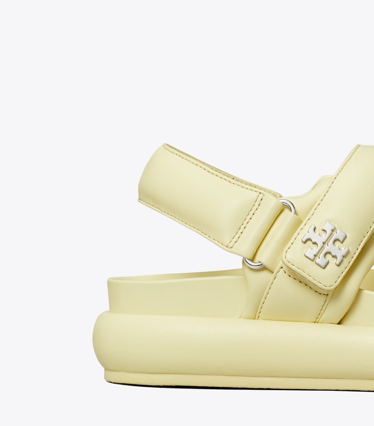 Tory Burch designer sandals TB x BonBon Kira Sport Padded Sandal in BANANA MARSHMALLOW angle