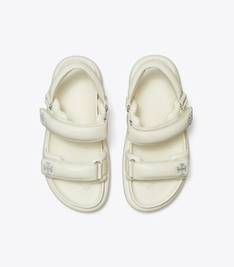 Tory Burch designer sandals TB x BonBon Kira Sport Padded Sandal in VANILLA MARSHMALLOW angle