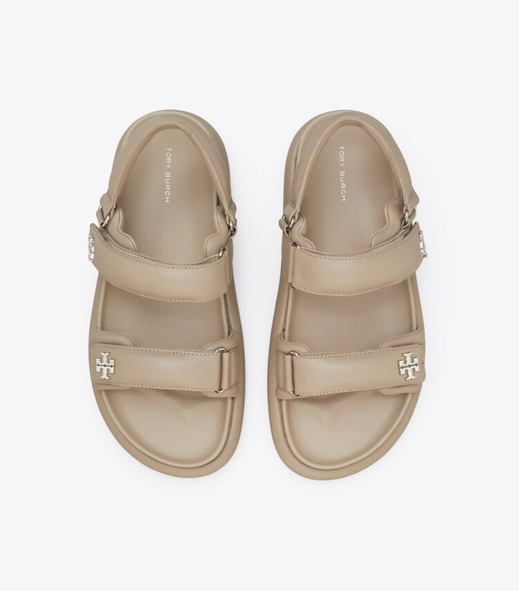 Tory Burch designer サンダル TB x BonBon キラ スポーツ パデッド サンダル in OYSTER オーバーヘッド