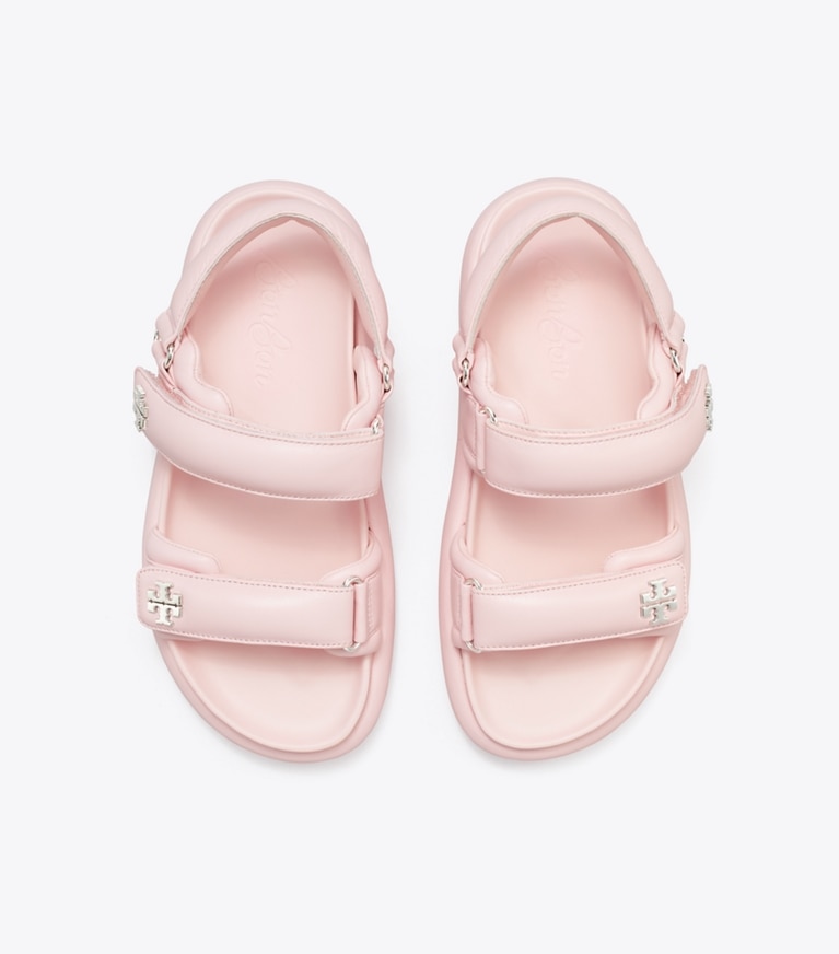 Tory Burch designer sandales TB x BonBon Kira Sport Padded Sandal in STRAWBERRY MARSHMALLOW angle