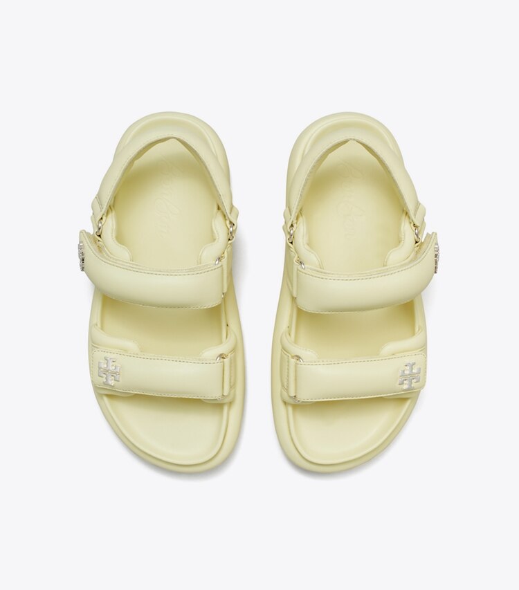 Tory Burch designer sandals TB x BonBon Kira Sport Padded Sandal in BANANA MARSHMALLOW overhead