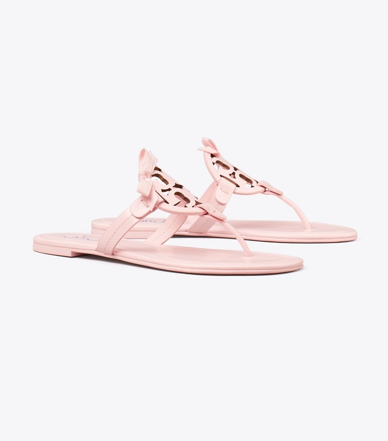 Tory Burch designer sandals TB x BonBon Miller Bow Sandal in BONBON PINK angle