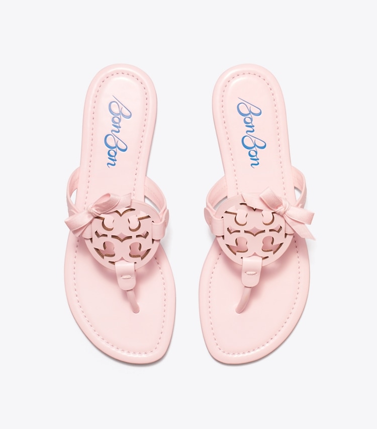 Tory Burch designer sandals TB x BonBon Miller Bow Sandal in BONBON PINK overhead
