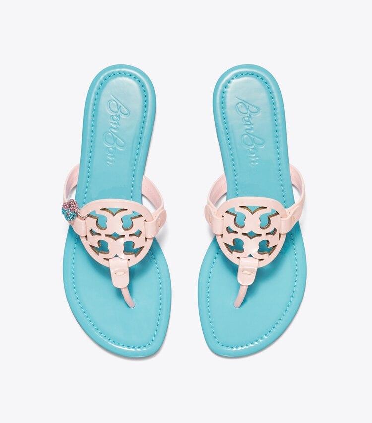 Tory Burch designer sandals TB x BonBon Miller Patent Charm Sandal in COTTON CANDY overhead