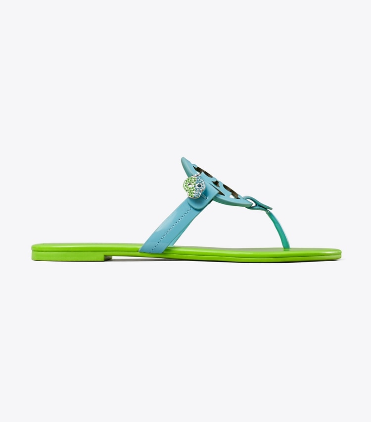 Tory Burch designer sandals TB x BonBon Miller Patent Charm Sandal in PINEAPPLE BLUEBERRY side