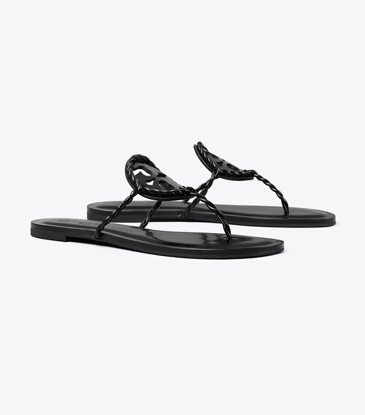 Tory Burch designer sandals TB x BonBon Miller Twist Sandal in SALTY LICORICE TWIST angle
