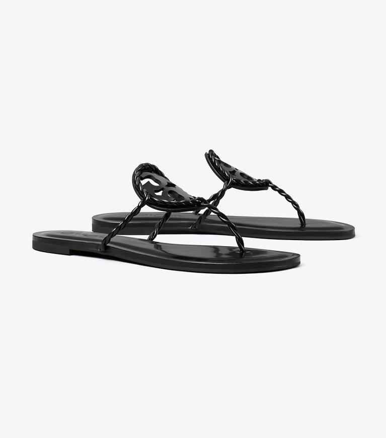 Tory Burch designer sandals TB x BonBon Miller Twist Sandal in SALTY LICORICE TWIST angle