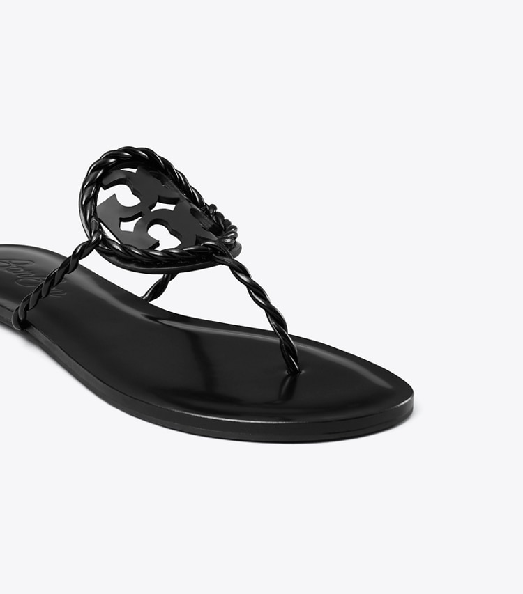 Tory Burch designer sandals TB x BonBon Miller Twist Sandal in SALTY LICORICE TWIST detail