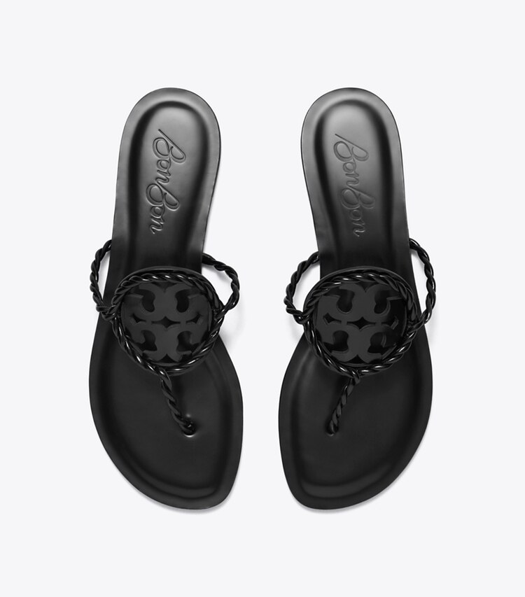 Tory Burch designer sandals TB x BonBon Miller Twist Sandal in SALTY LICORICE TWIST overhead