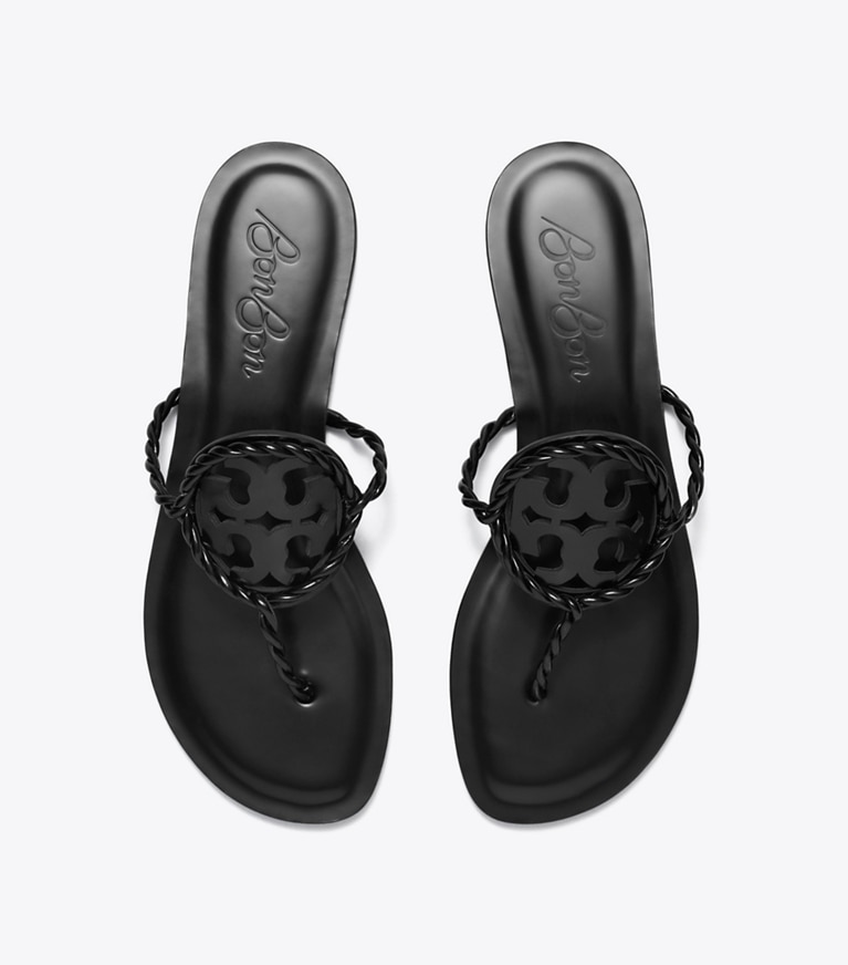 Tory Burch designer sandals TB x BonBon Miller Twist Sandal in SALTY LICORICE TWIST angle