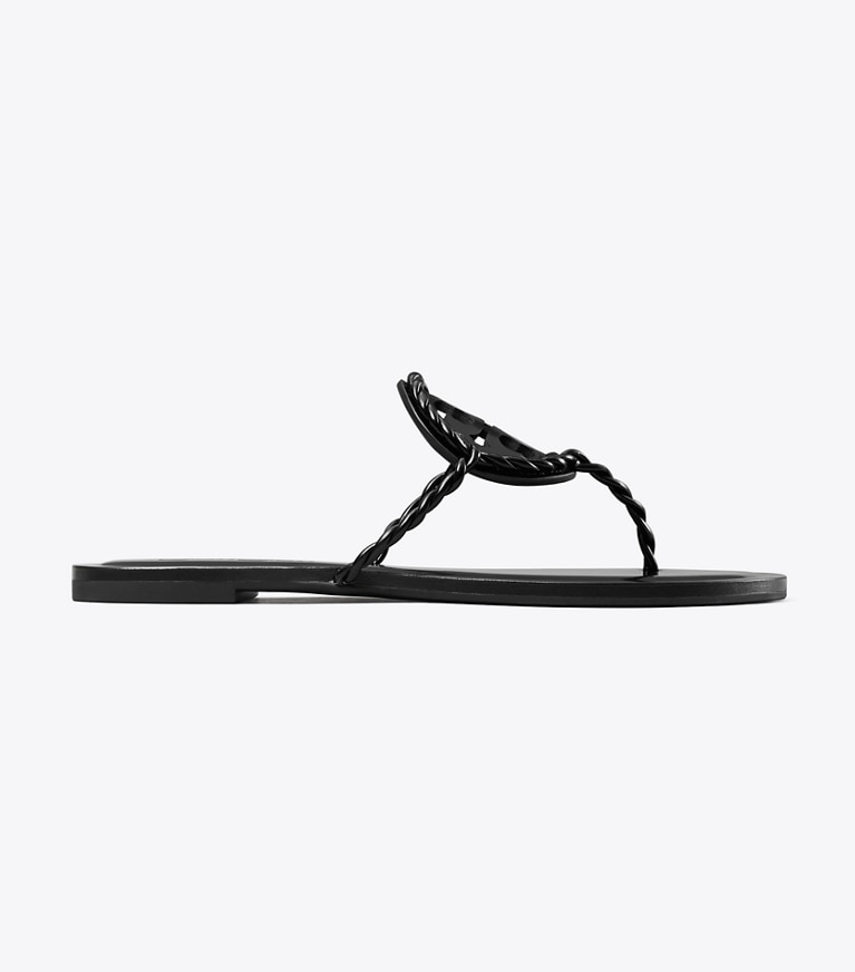 Tory Burch designer sandals TB x BonBon Miller Twist Sandal in SALTY LICORICE TWIST angle
