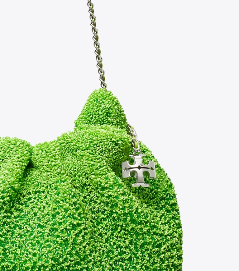 Tory Burch designer crossbody bags TB x BonBon Mini Fleming Embellished Hobo Bag in Sugared Apple angle
