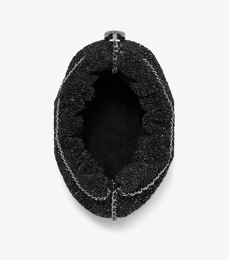 Tory Burch designer crossbody bags TB x BonBon Mini Fleming Embellished Hobo Bag in Sugared Licorice angle