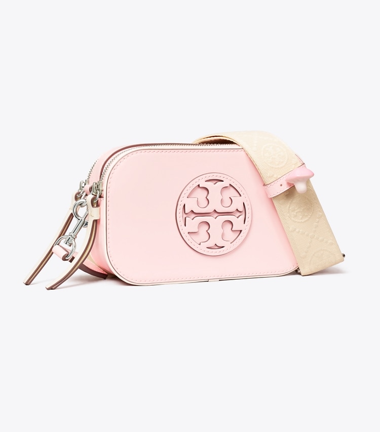 Tory Burch designer crossbody bags TB x BonBon Mini Miller Spazzolato Crossbody Bag in BonBon Pink angle