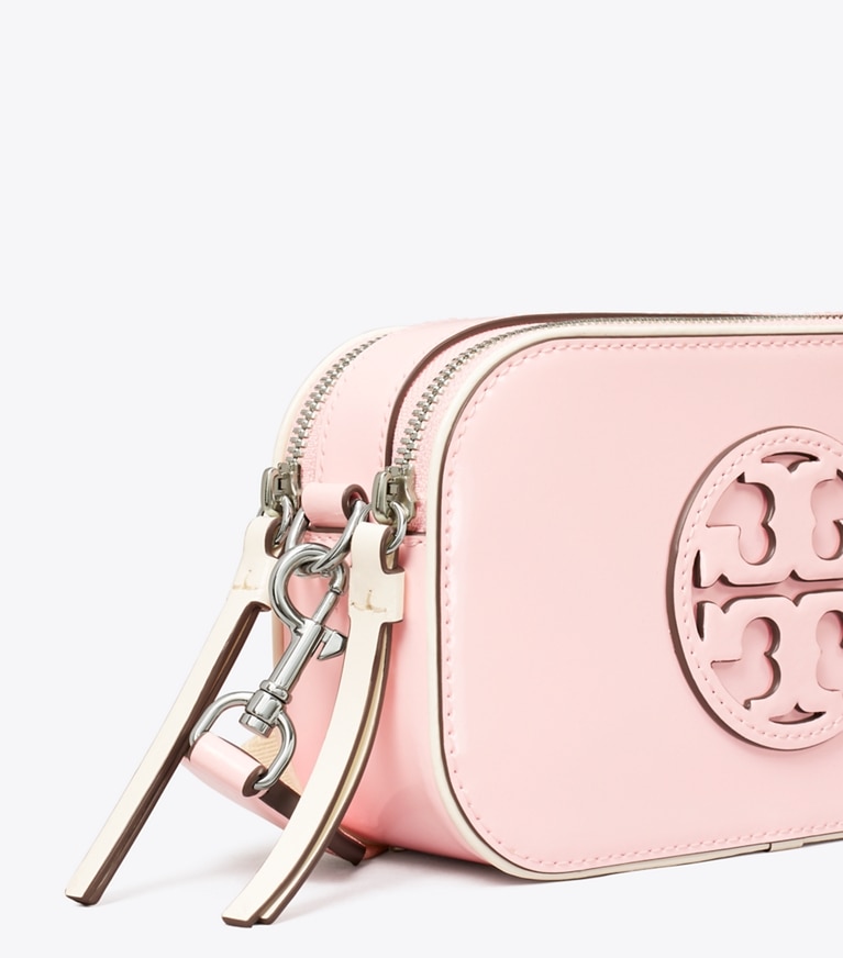 Tory Burch designer crossbody bags TB x BonBon Mini Miller Spazzolato Crossbody Bag in BonBon Pink angle