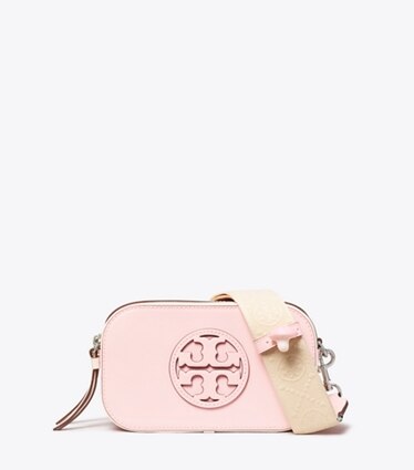 Tory Burch designer crossbody bags TB x BonBon Mini Miller Spazzolato Crossbody Bag in BonBon Pink front