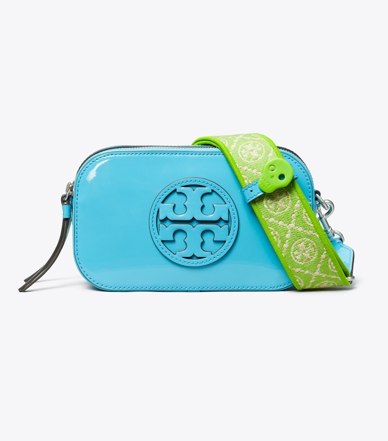 Tory Burch designer crossbody bags TB x BonBon Mini Miller Spazzolato Crossbody Bag in Cotton Candy angle