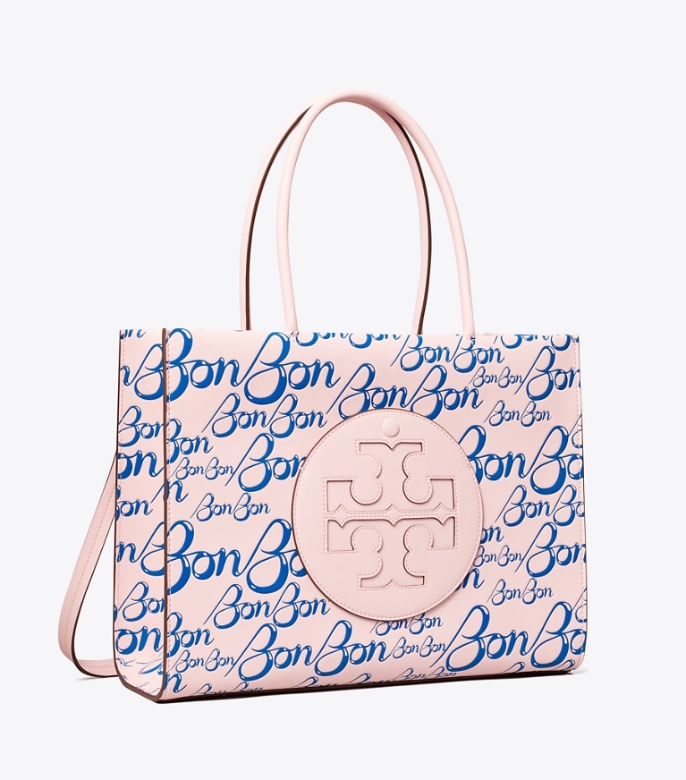 Tory Burch designer tote bags TB x BonBon Small Ella Bio Tote in BonBon Pink angle