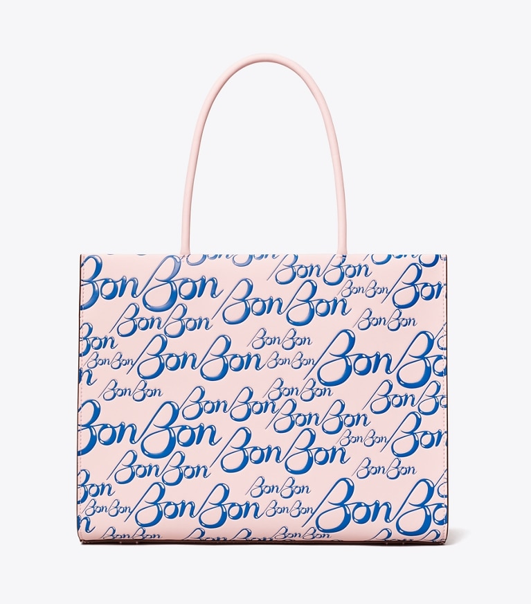 Tory Burch designer tote bags TB x BonBon Small Ella Bio Tote in BonBon Pink angle