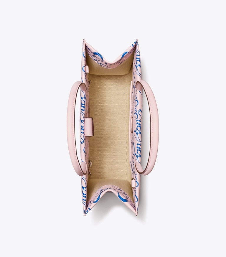 Tory Burch designer tote bags TB x BonBon Small Ella Bio Tote in BonBon Pink angle