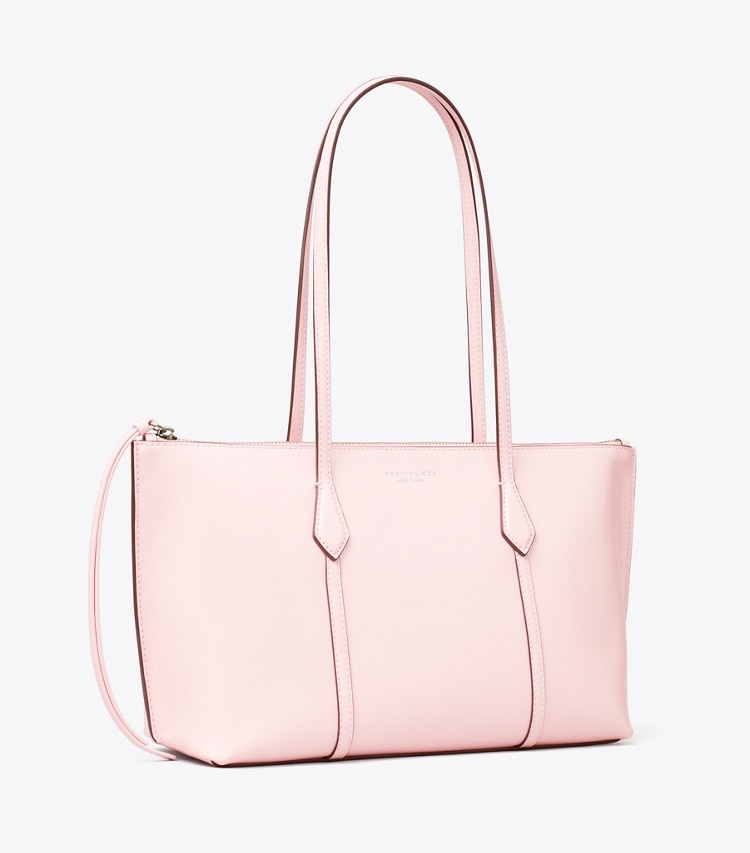 Tory Burch designer tote bags TB x BonBon Small Perry Zip Tote in Shocktart angle