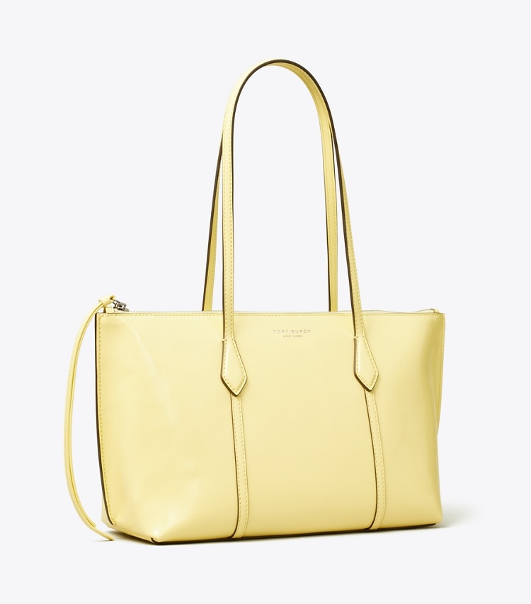 Tory Burch designer tote bags TB x BonBon Small Perry Zip Tote in LEMON SWIRL angle