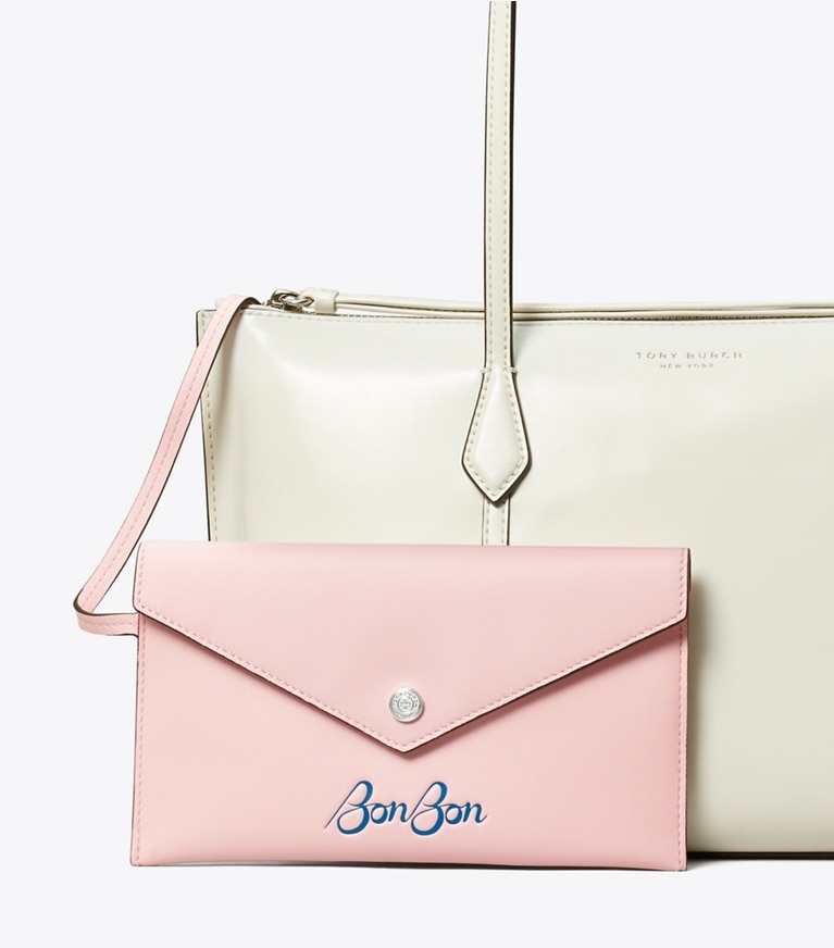Tory Burch designer トートバッグ TB x BonBon ペリー スモール ジップトートバッグ in Ivory angle