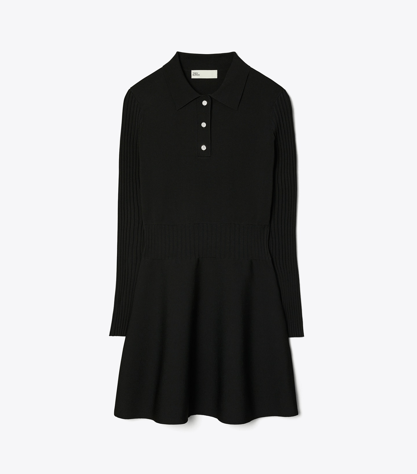 Tech Knit Long-Sleeve Mini Polo Dress