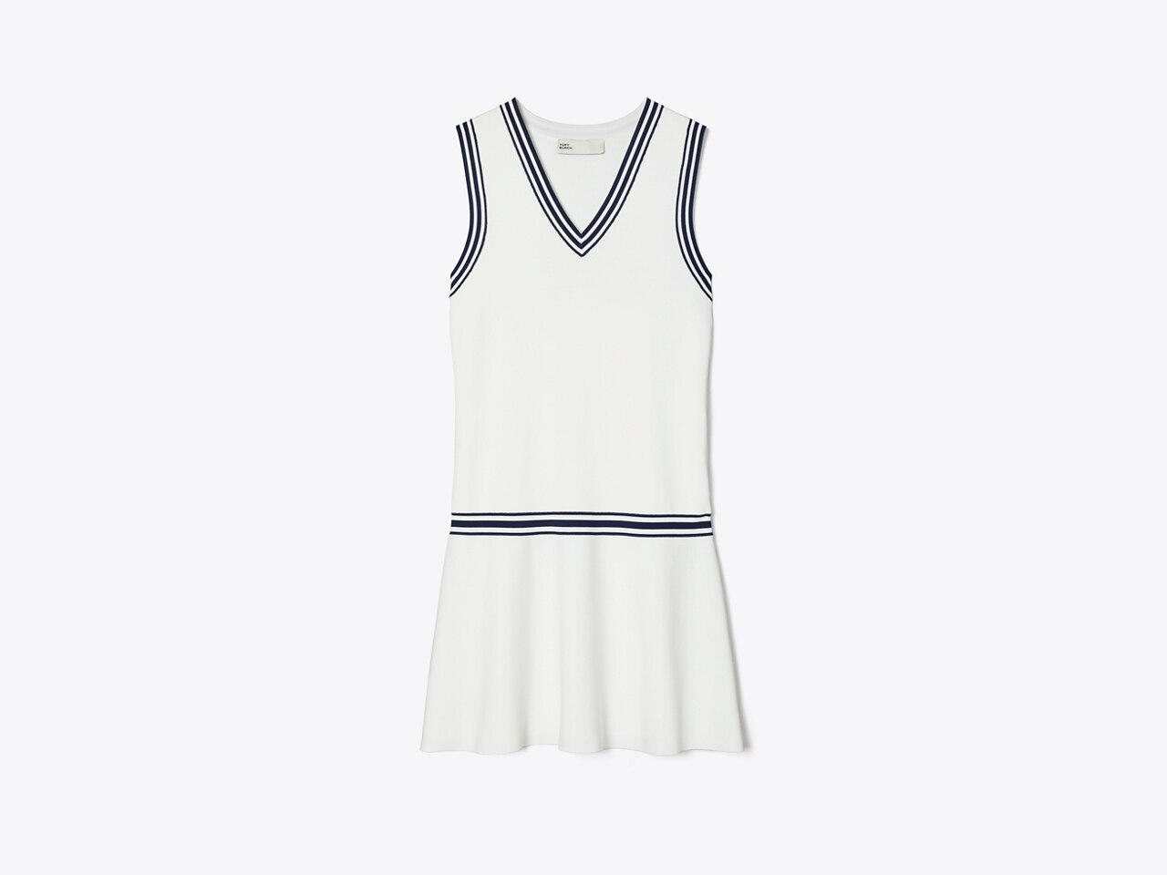 Tech Knit V Neck Tennis Dress Women s Designer Dresses Tory Sport