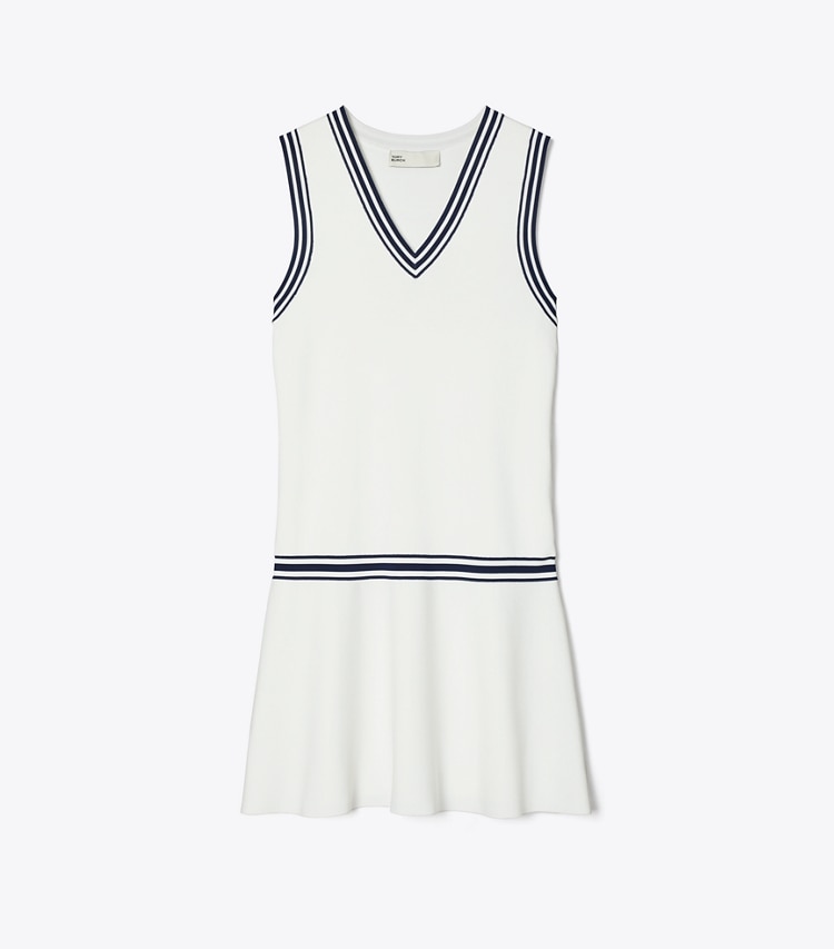 Tech Knit V-Neck Tennis Dress: Women's Designer Dresses | Tory Sport