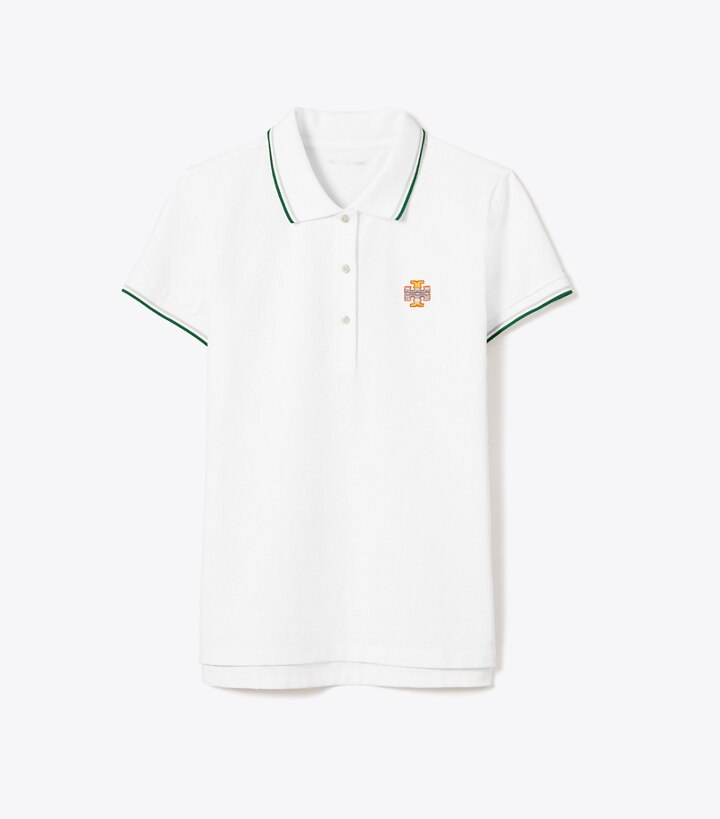 Tech Piqué Logo Patch Polo: Women's Designer Tops | Tory Sport