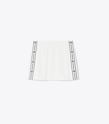Tory Sport designer ボトムス テックピケ サイドスリット テニススカート in Snow White front