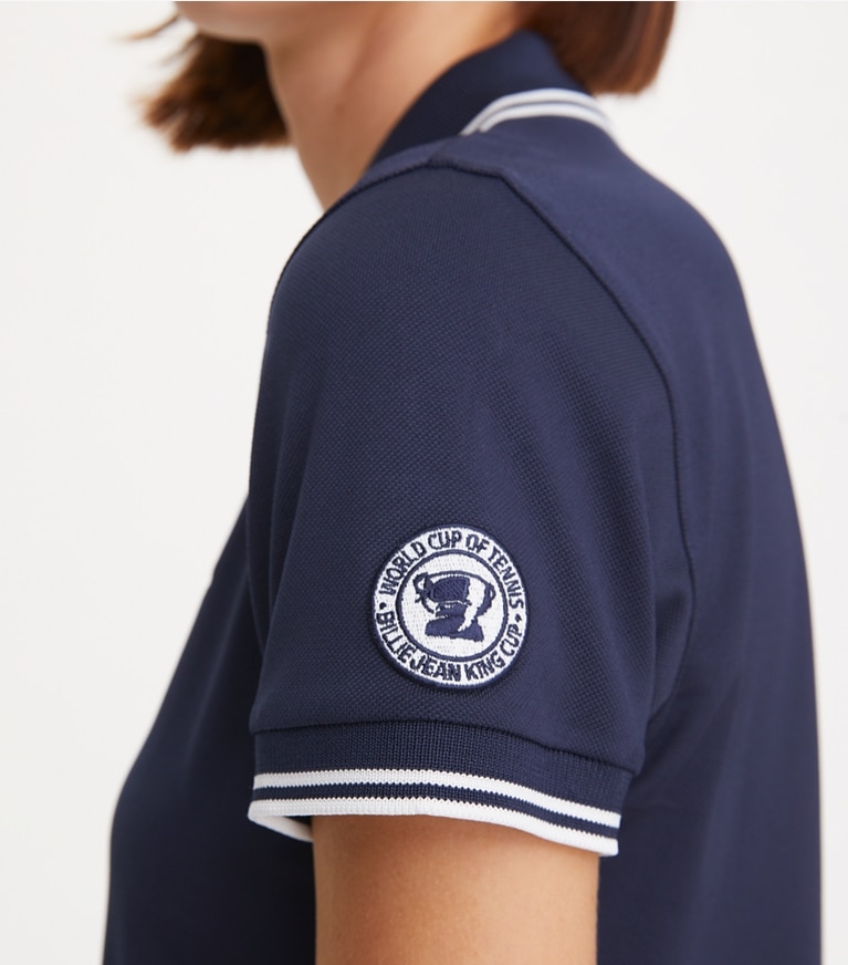 Tory Sport designer tops Tech Piqué Polo in Tory Navy front