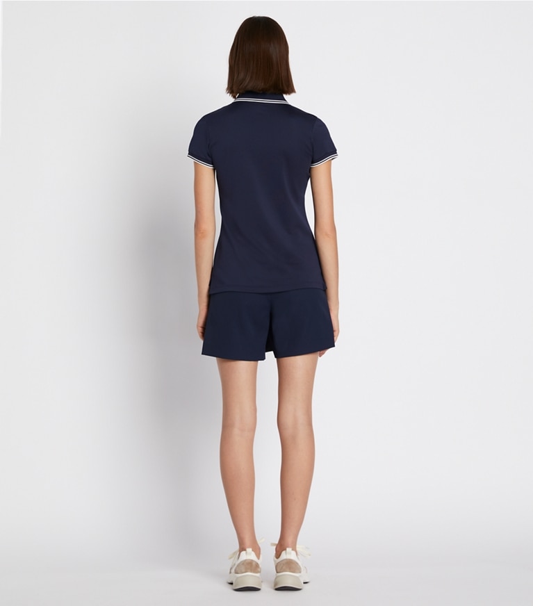 Tory Sport designer tops Tech Piqué Polo in Tory Navy front