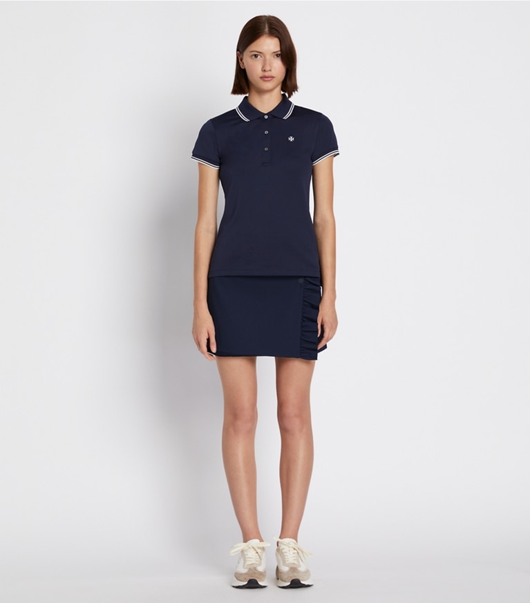 Tory Sport designer tops Tech Piqué Polo in Tory Navy front