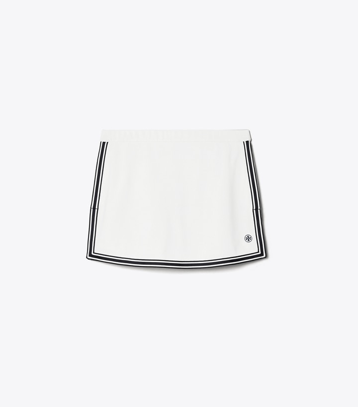 Tory Sport designer bottoms Tech Piqué Tennis Skirt in Snow White front