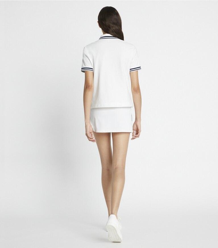 Tech Piqué Logo Stripe Tennis Skirt: Women's Designer