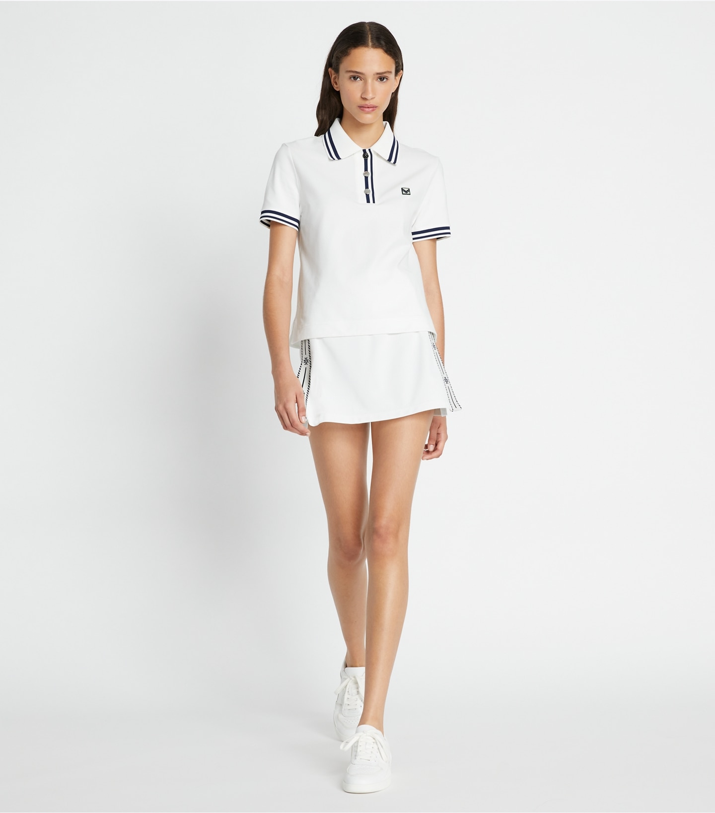 Tech Piqué Logo Stripe Tennis Skirt