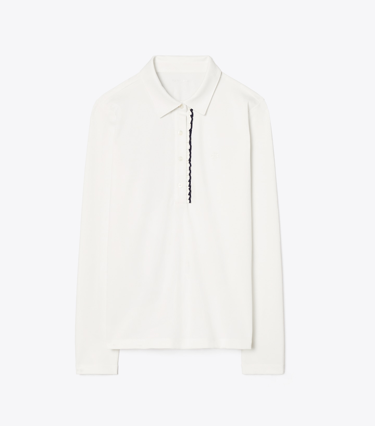 Tech Piqué Ruffle Long Sleeve Polo