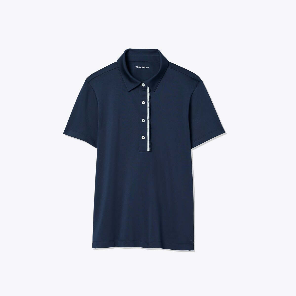 Tech Piqué Ruffle Polo: Women's Designer Tops | Tory Sport