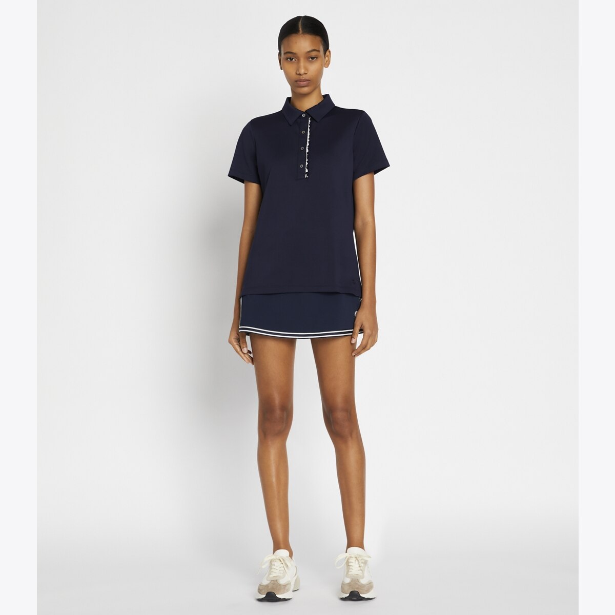 FR2GOLFベーシックポロ Tech Piqué Ruffle Polo: Women's Designer Tops | Tory Sport